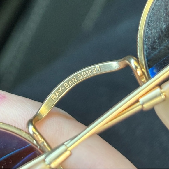 Gold Ray-Ban Sunglasses - Picture 2 of 8